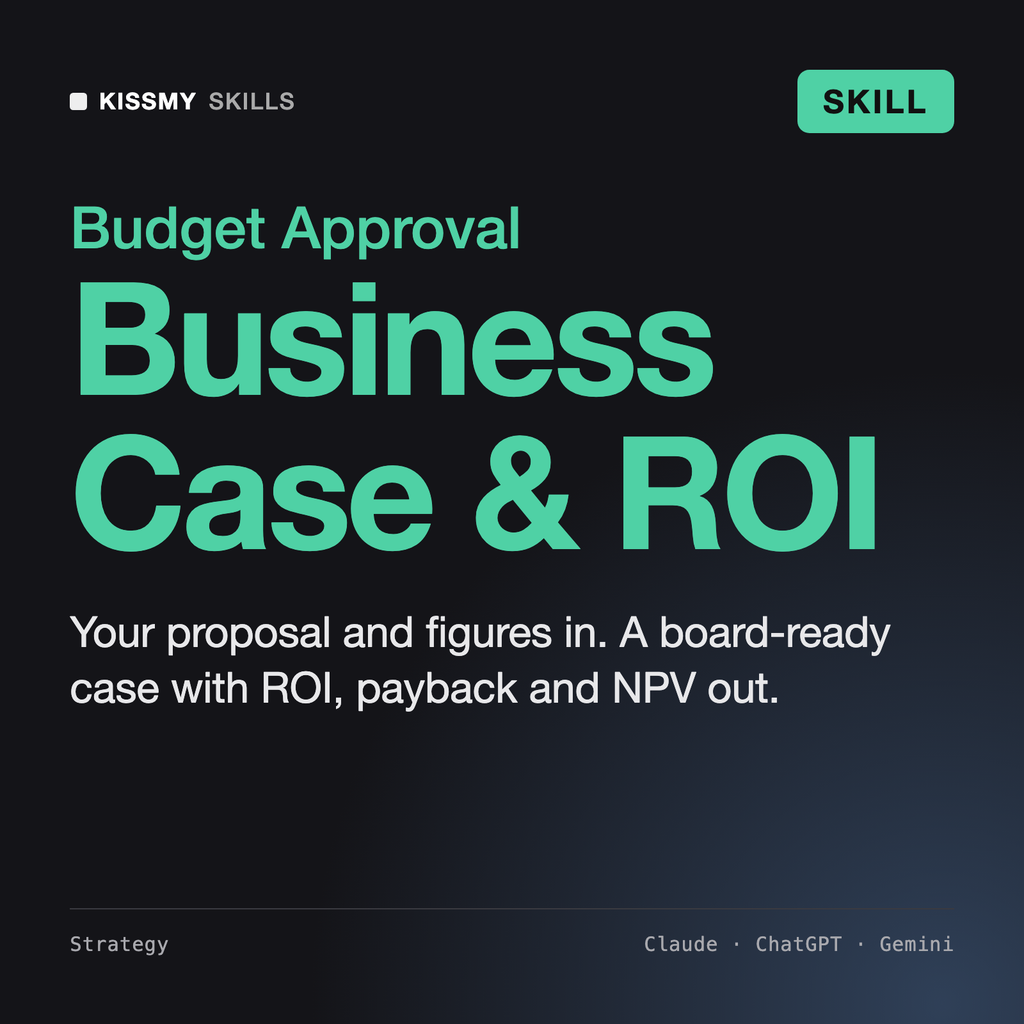 AI Business Case & ROI Generator AI skill by KissMySkills, cover