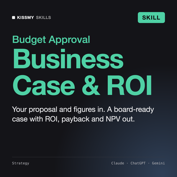 AI Business Case & ROI Generator AI skill by KissMySkills, cover