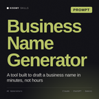 Business Name Generator AI prompt by KissMySkills, cover