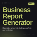 Business Report Generator AI skill by KissMySkills, cover