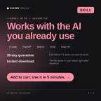 The AI Butler Concierge AI skill works with Claude, ChatGPT, Gemini and any AI chat, 30-day money-back guarantee