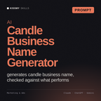 AI Candle Business Name Generator AI prompt by KissMySkills, cover