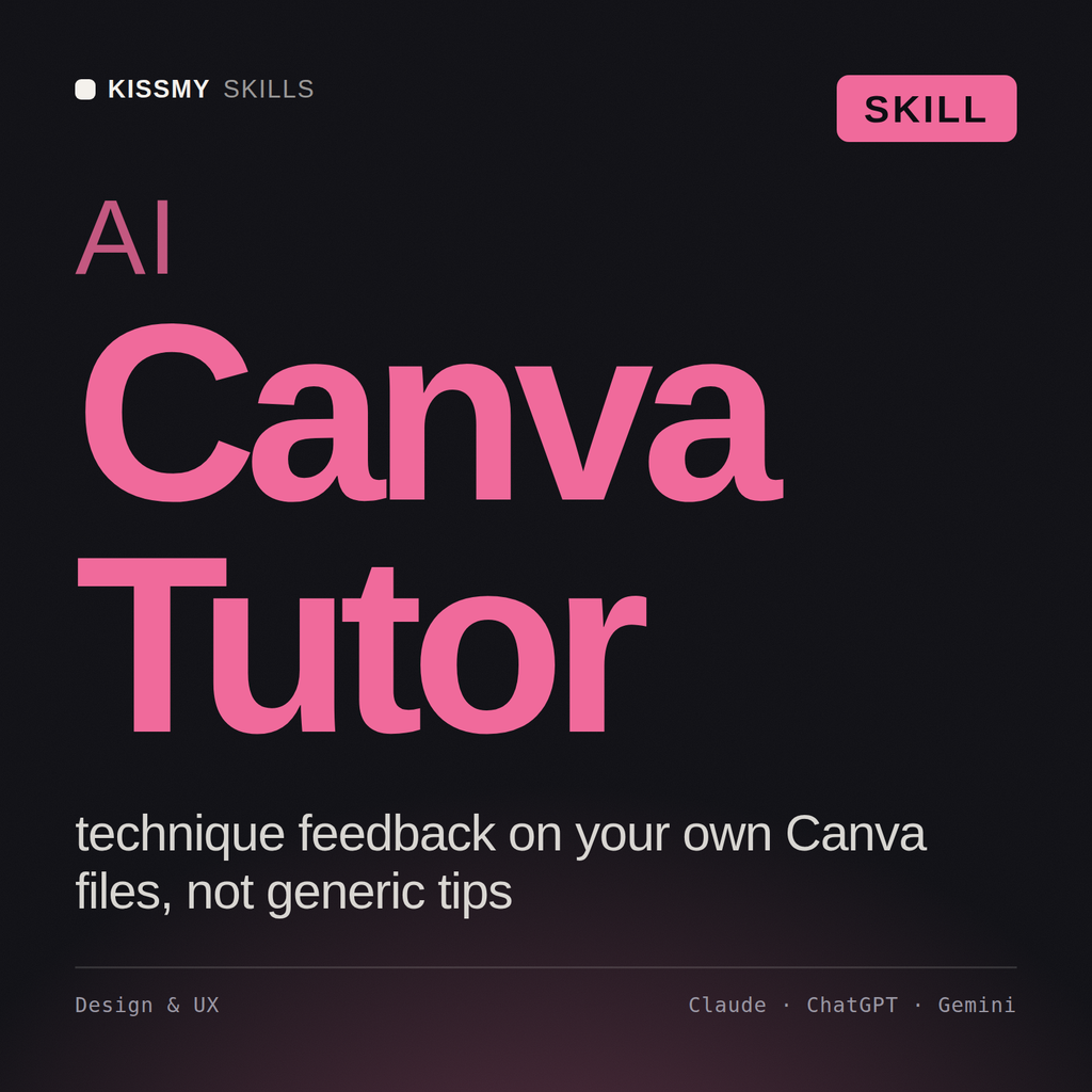 AI Canva Tutor AI skill by KissMySkills, cover