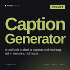 Caption Generator AI prompt by KissMySkills, cover