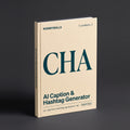 Caption & Hashtag Generator prompts for Claude by KissMySkills, warm oat laid paper cover with the monogram CHA