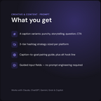 AI Caption & Hashtag Generator — what you get