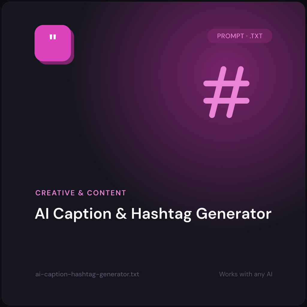 AI Caption & Hashtag Generator — cover