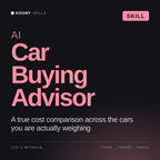 AI Car Buying Advisor AI skill by KissMySkills, cover