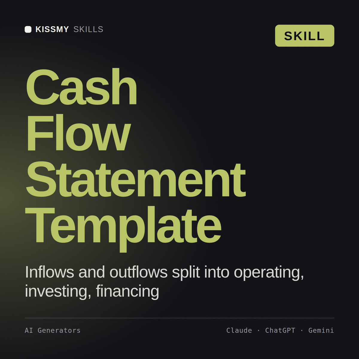 Cash Flow Statement Template AI skill by KissMySkills, cover