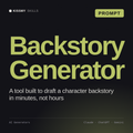Backstory Generator AI prompt by KissMySkills, cover