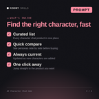 What's inside the AI Character Chat Hub AI prompt: Curated list, Quick compare, Always current, One click away