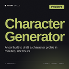 Character Generator AI prompt by KissMySkills, cover