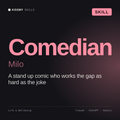 Comedian, Milo AI skill by KissMySkills, cover