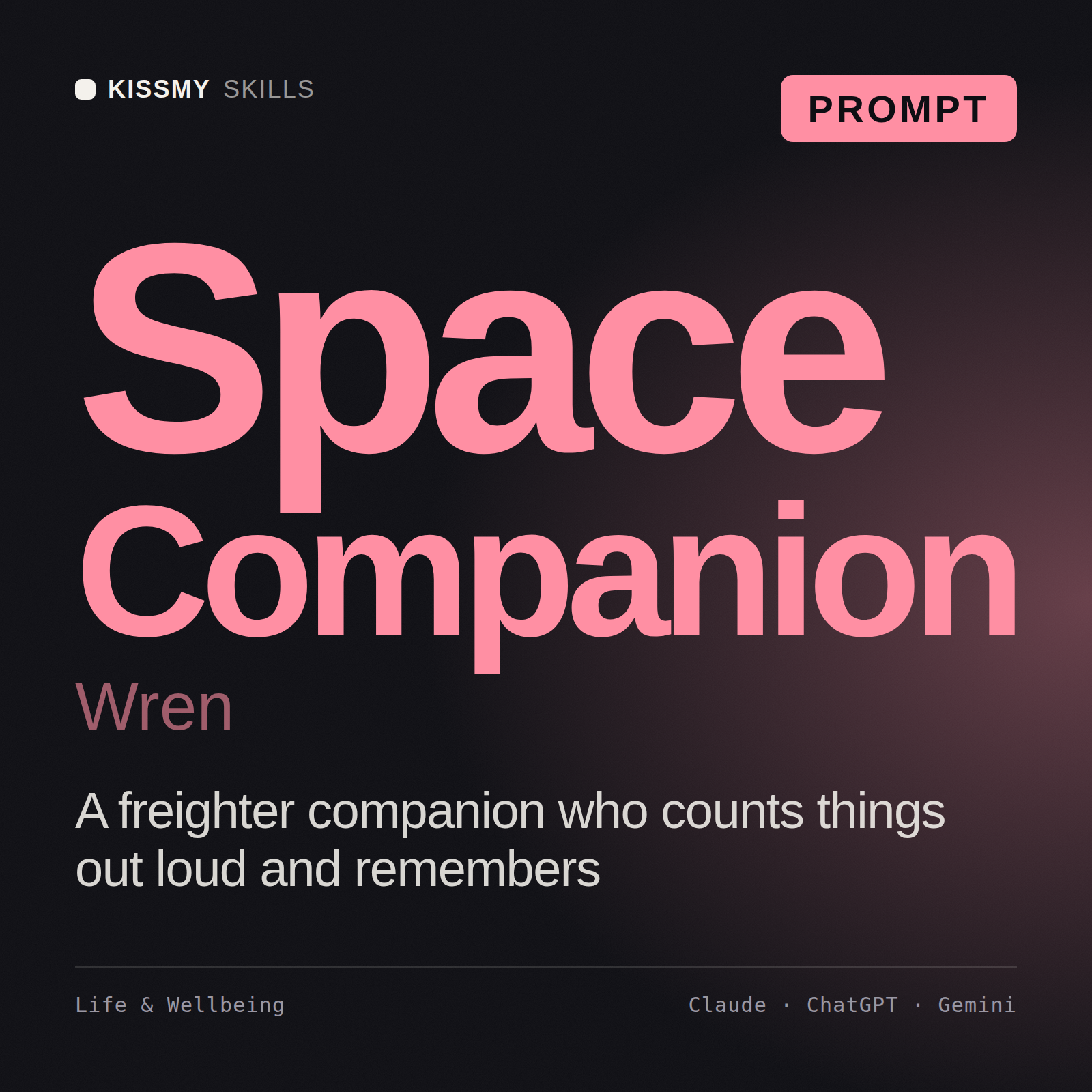 Space Companion, Wren AI prompt by KissMySkills, cover