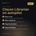 What's inside the AI Clause Library & skill: Given a set, When asked for, Flag inconsistent, Keep the library