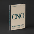Clinical Note Writer prompts for Claude by KissMySkills, pale warm sand cotton-rag paper cover with the monogram CNO