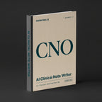 Clinical Note Writer prompts for Claude by KissMySkills, pale warm sand cotton-rag paper cover with the monogram CNO