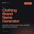 AI Clothing Brand Name Generator AI prompt by KissMySkills, cover