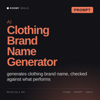 AI Clothing Brand Name Generator AI prompt by KissMySkills, cover