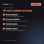 What's inside the AI Color Palette Generator: Brand palettes, UI color systems, Contrast pairs, Design tokens