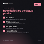 What's inside the AI Companion Prompt AI skill: Six line fix, Written memory, No guilt trips, Honest limits