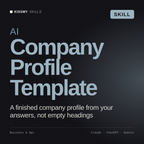 AI Company Profile Template AI skill by KissMySkills, cover