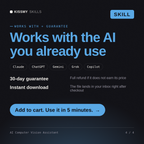 The AI Computer Vision Assistant AI skill works with Claude, ChatGPT, Gemini and any AI chat, 30-day money-back guarantee