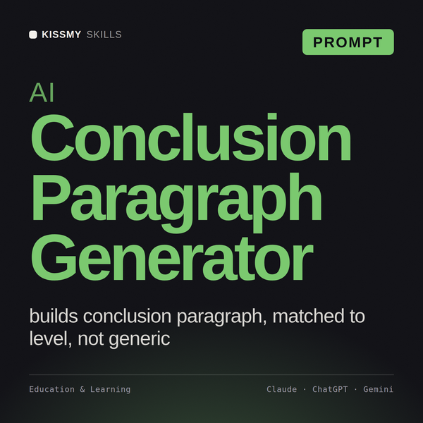 AI Conclusion Paragraph Generator AI prompt by KissMySkills, cover