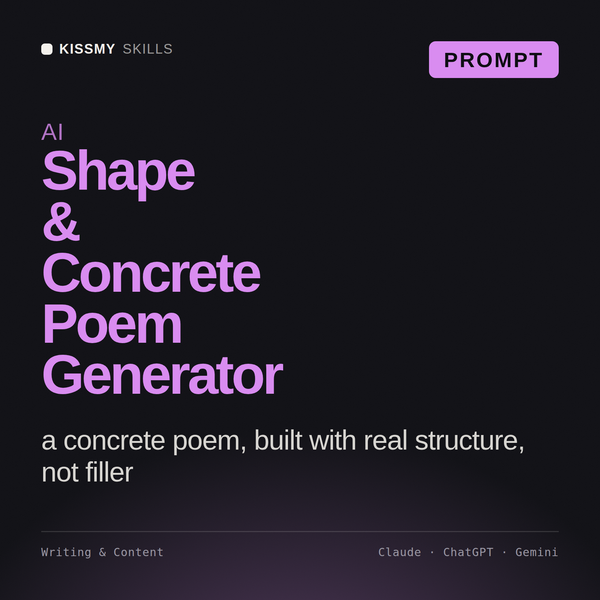 AI Shape & Concrete Poem Generator AI prompt by KissMySkills, cover
