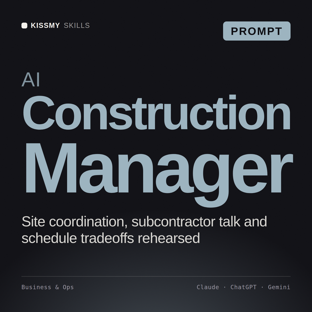 AI Construction Manager AI prompt by KissMySkills, cover