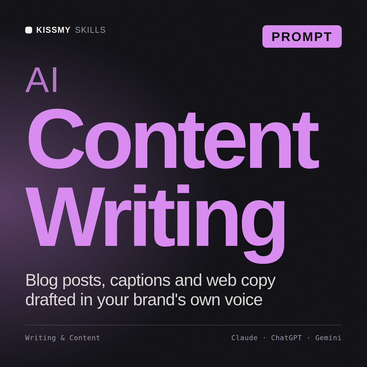 AI Content Writing AI prompt by KissMySkills, cover