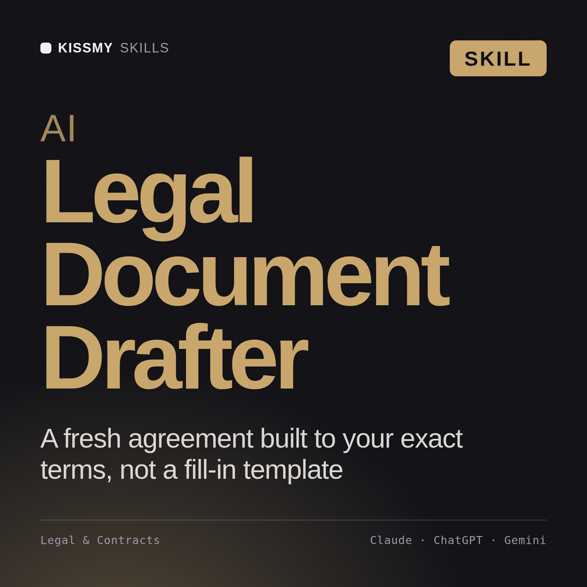 AI Legal Document Drafter AI skill by KissMySkills, cover