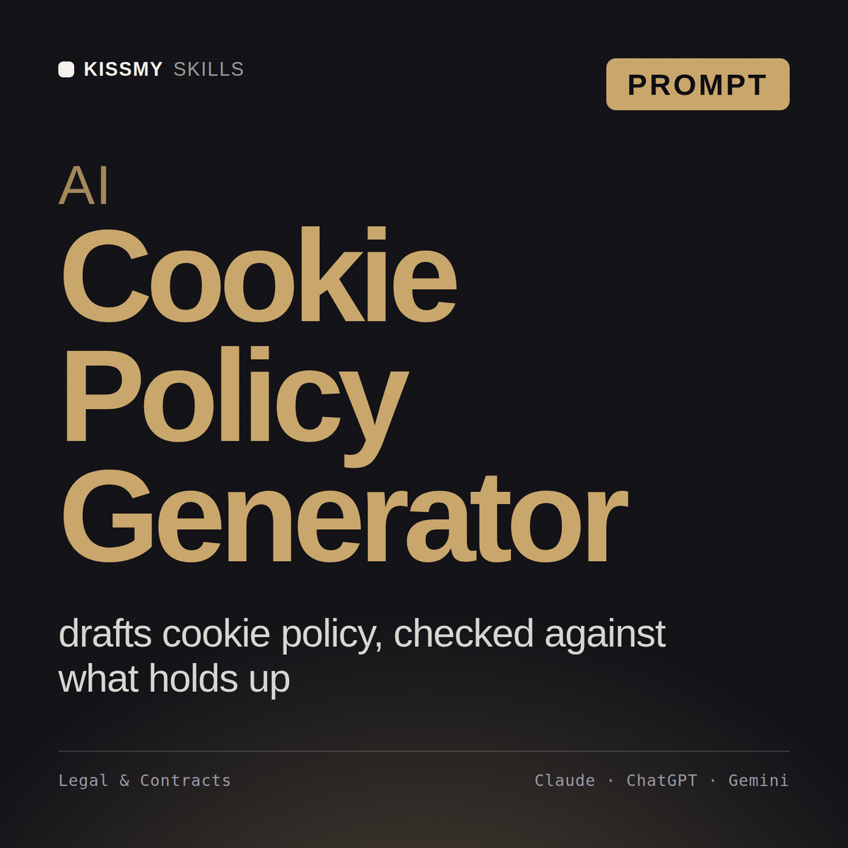 AI Cookie Policy Generator AI prompt by KissMySkills, cover