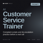 AI Customer Service Trainer AI prompt by KissMySkills, cover