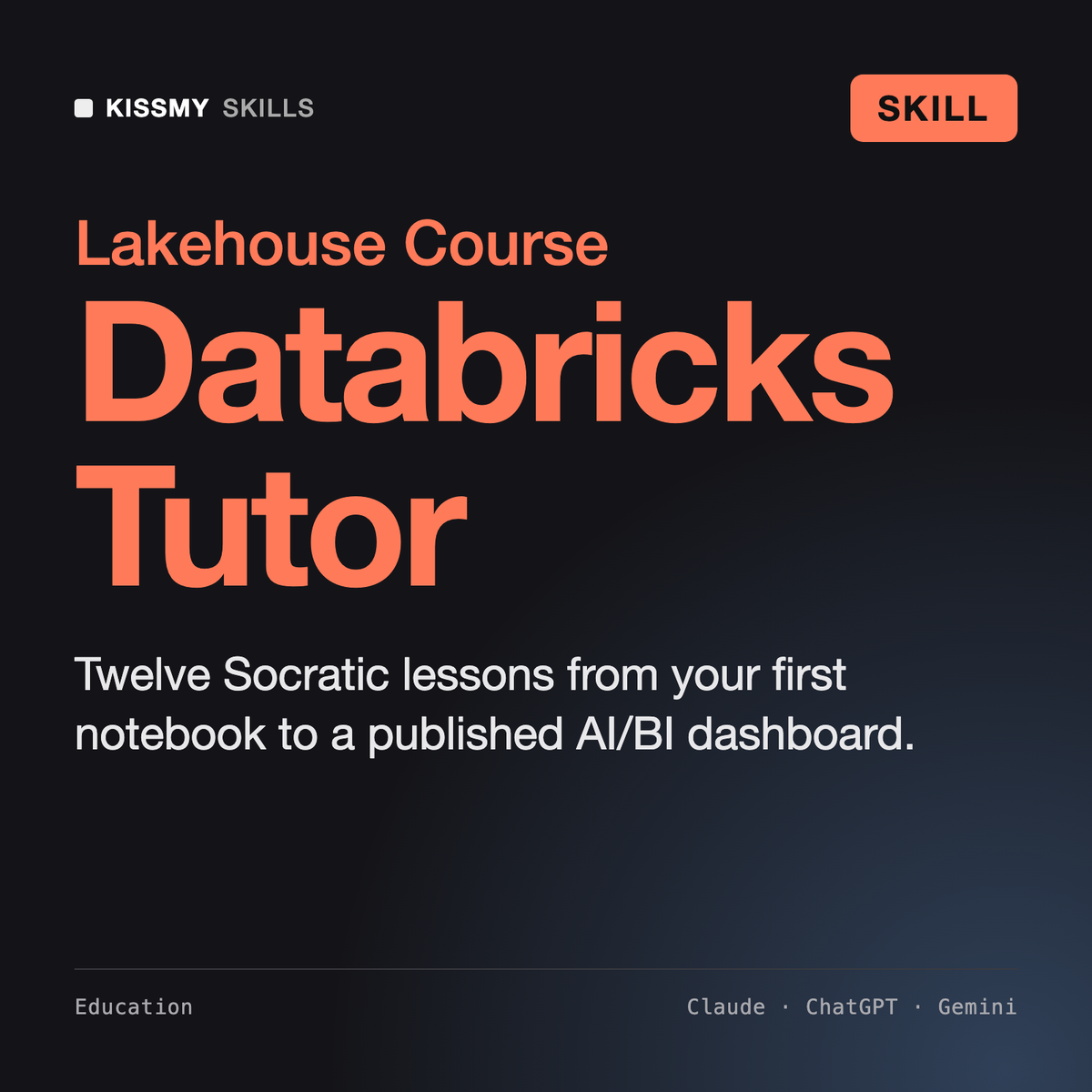 AI Databricks Tutor AI skill by KissMySkills, cover