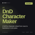 AI DnD Character Maker AI prompt by KissMySkills, cover