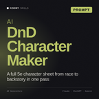 AI DnD Character Maker AI prompt by KissMySkills, cover