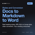 AI Document Formatter for Word, Google Docs & Markdown AI skill by KissMySkills, cover
