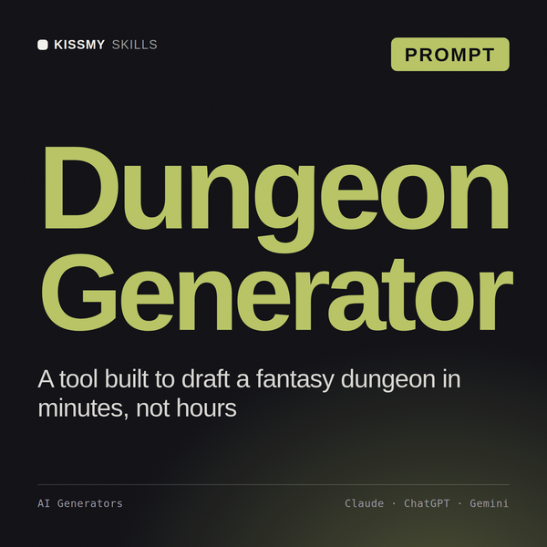 Dungeon Generator AI prompt by KissMySkills, cover