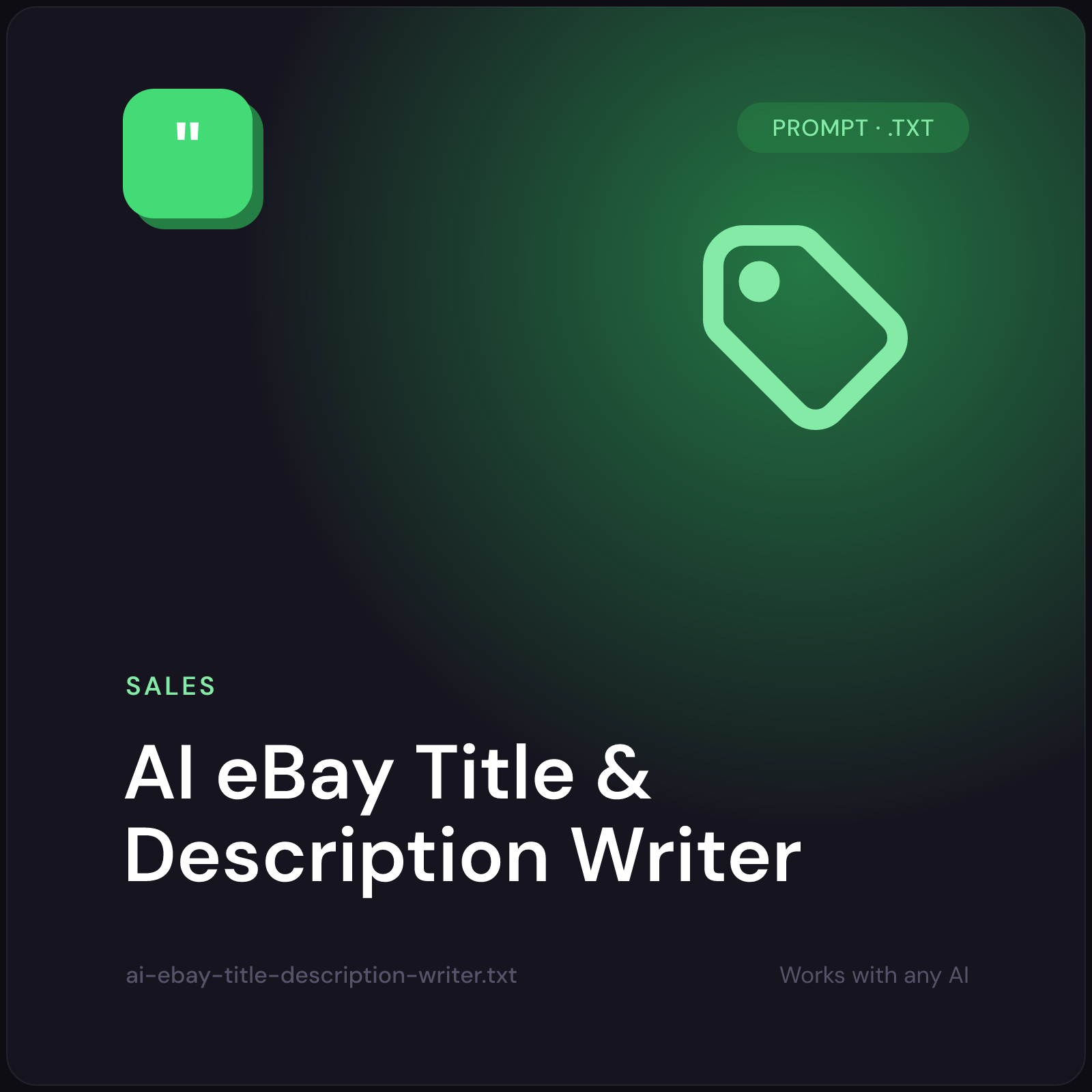 AI eBay Title & Description Writer — AI prompt pack cover