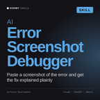 AI Error Screenshot Debugger AI skill by KissMySkills, cover