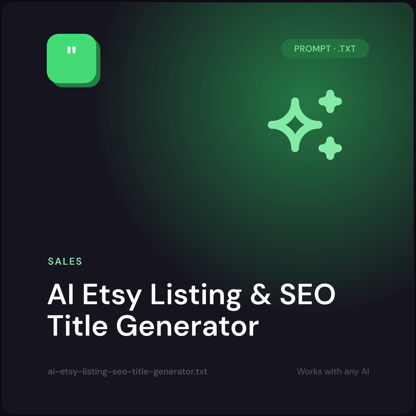 AI Etsy Listing & SEO Title Generator — AI prompt pack cover