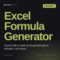 Excel Formula Generator AI prompt by KissMySkills, cover
