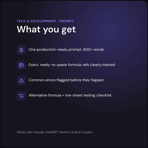 What you get — AI Excel Formula Generator