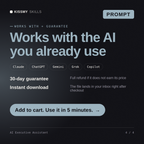 The AI Executive Assistant AI prompt works with Claude, ChatGPT, Gemini and any AI chat, 30-day money-back guarantee