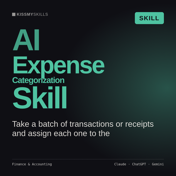 AI Expense Categorization Skill AI skill by KissMySkills, cover