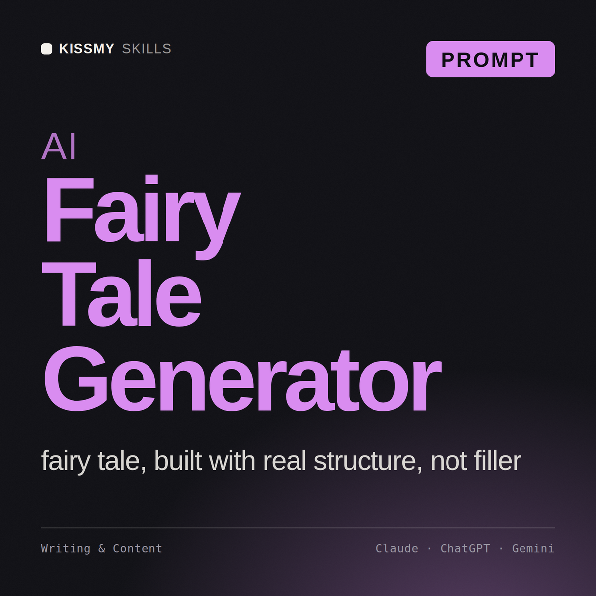 AI Fairy Tale Generator AI prompt by KissMySkills, cover