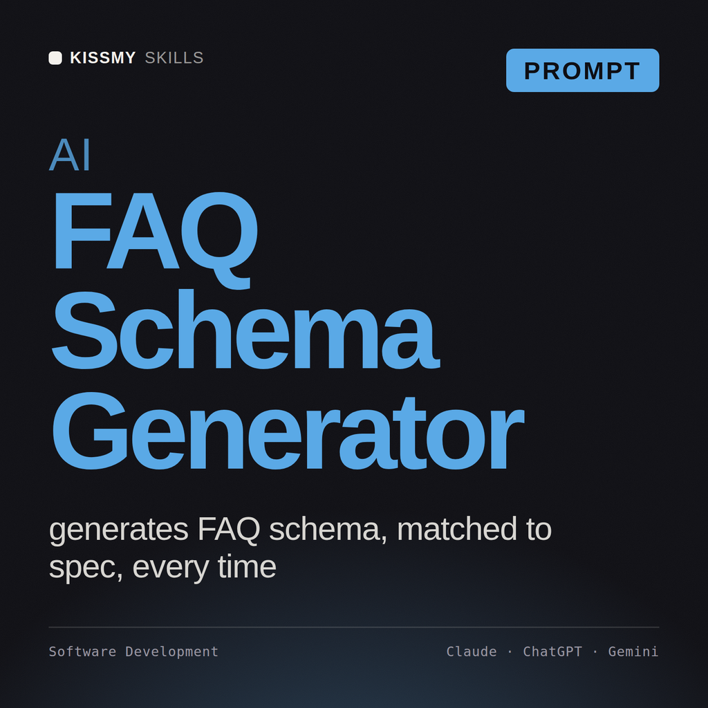 AI FAQ Schema Generator AI prompt by KissMySkills, cover