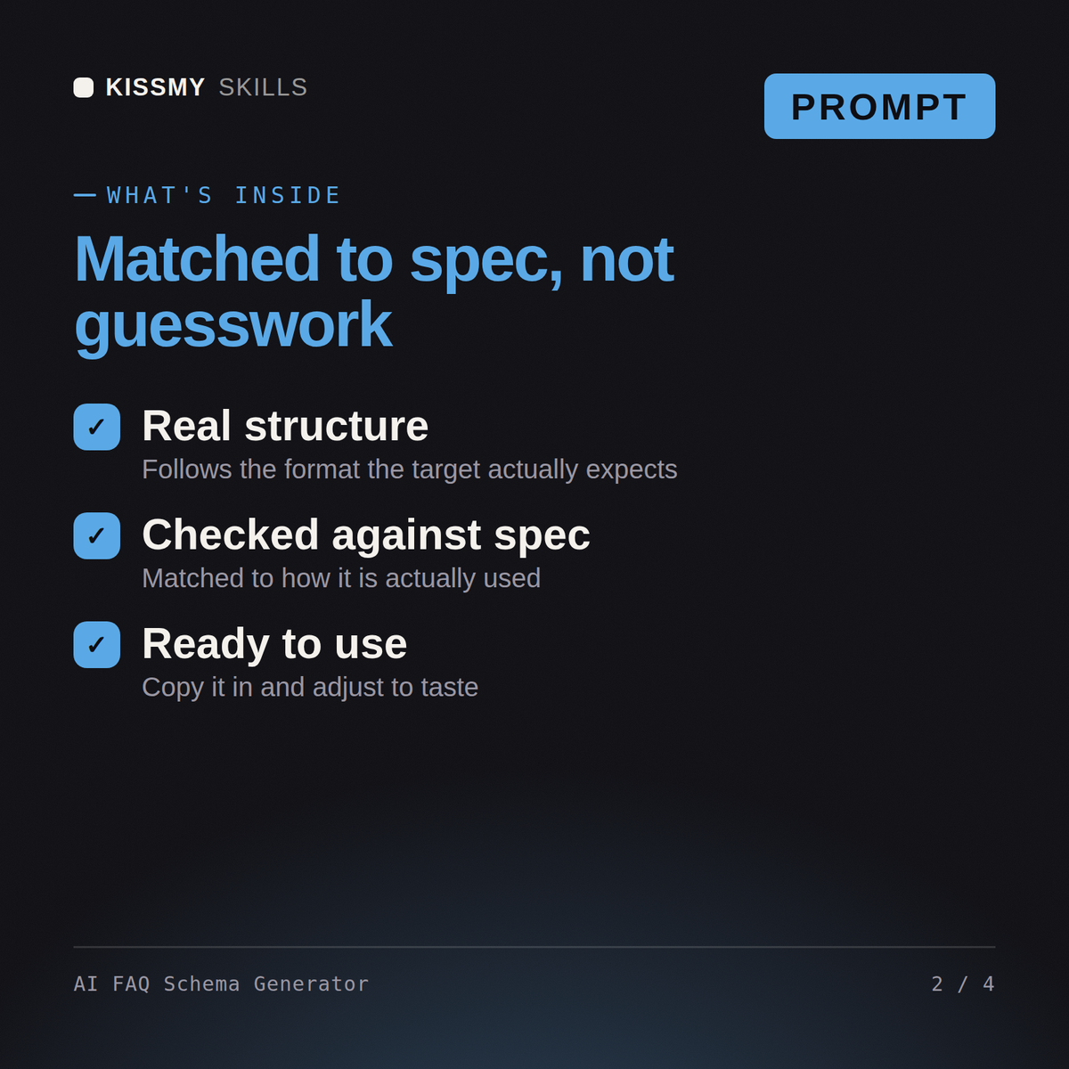 What's inside the AI FAQ Schema Generator AI prompt: Real structure, Checked against spec, Ready to use