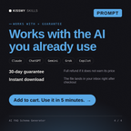 The AI FAQ Schema Generator AI prompt works with Claude, ChatGPT, Gemini and any AI chat, 30-day money-back guarantee